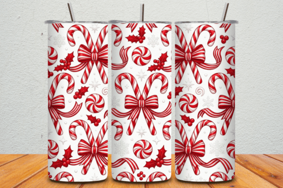 Christmas Candy canes 20oz tumbler