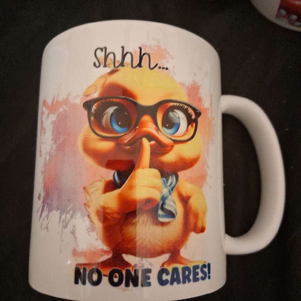 Shh No one cares mug