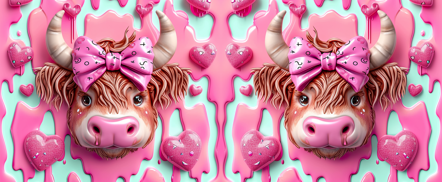 Valentine 3D Highland cow mug
