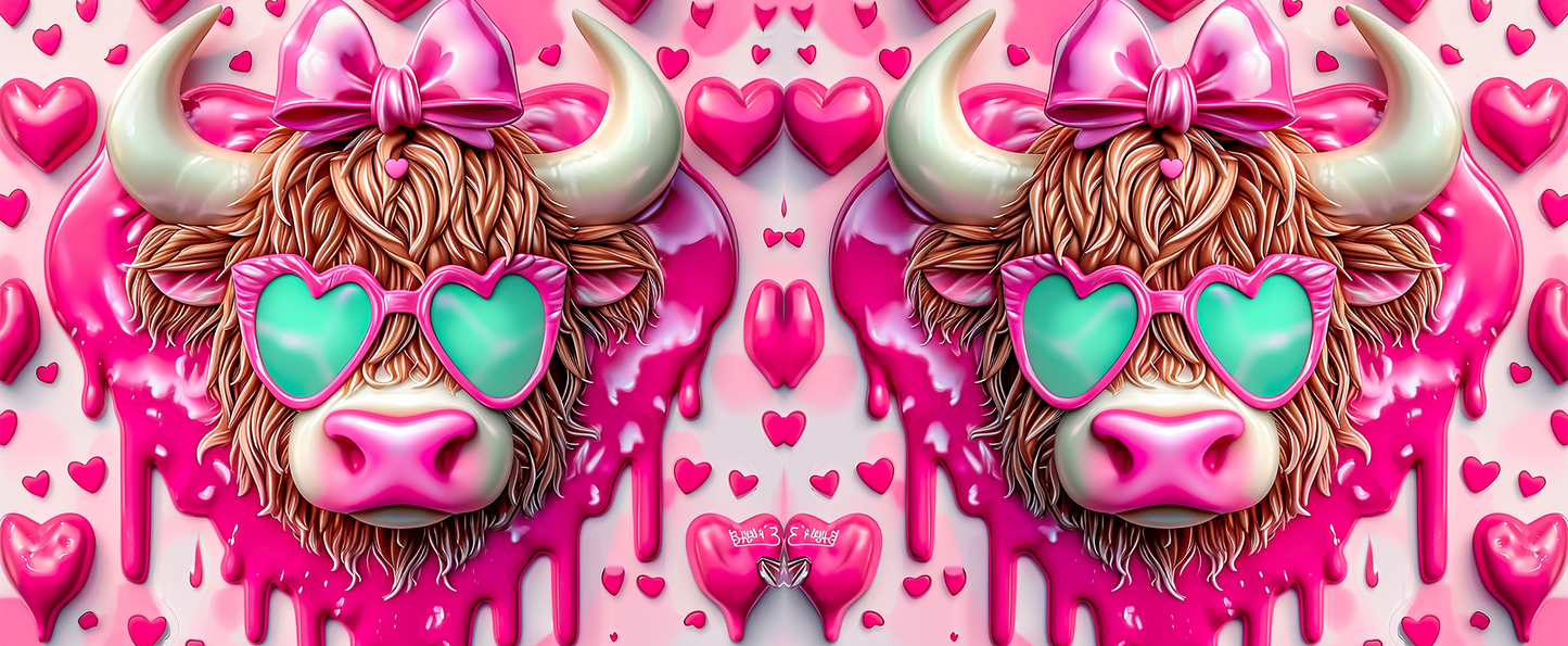 Valentine 3D Highland cow mug