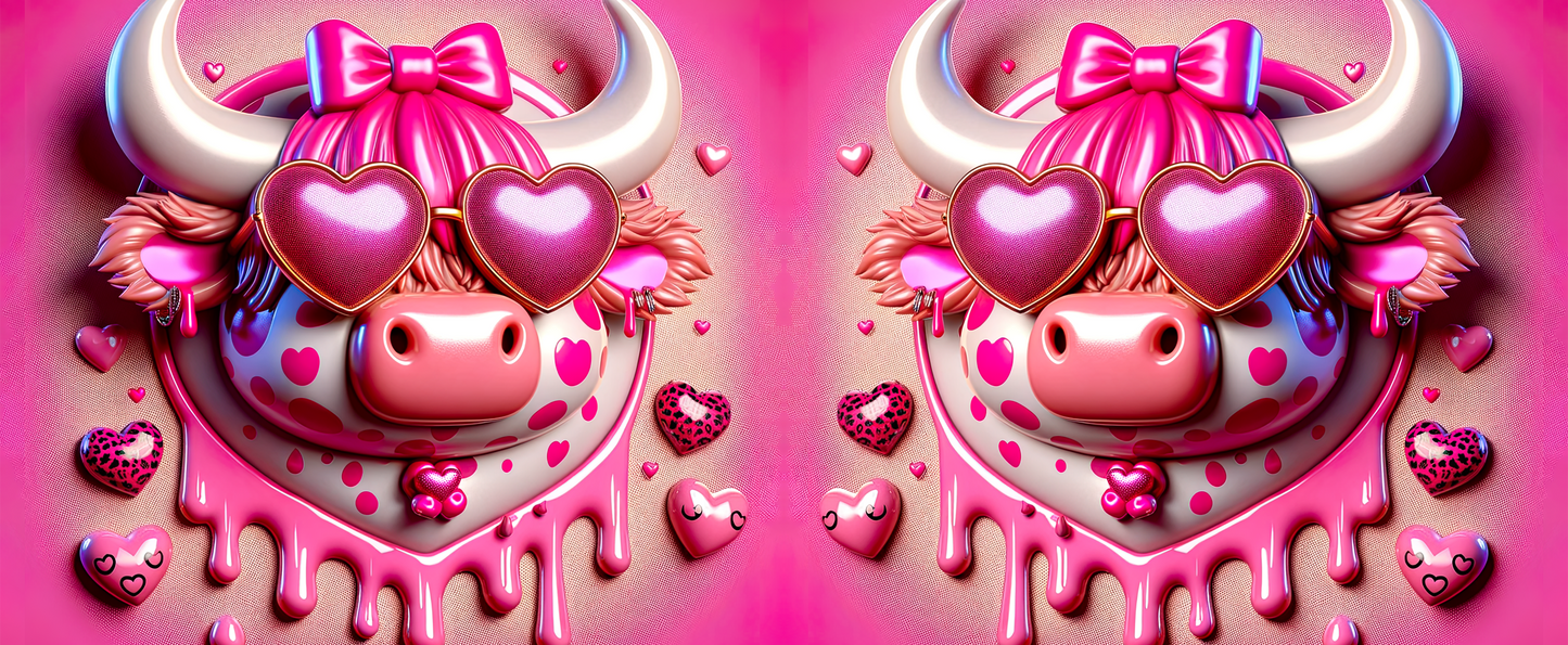 Valentine 3D Highland cow mug
