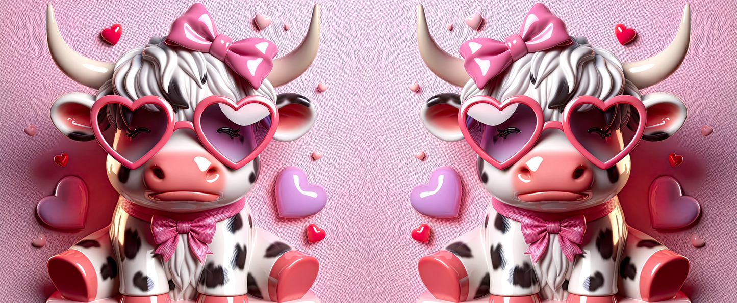 Valentine 3D Highland cow mug