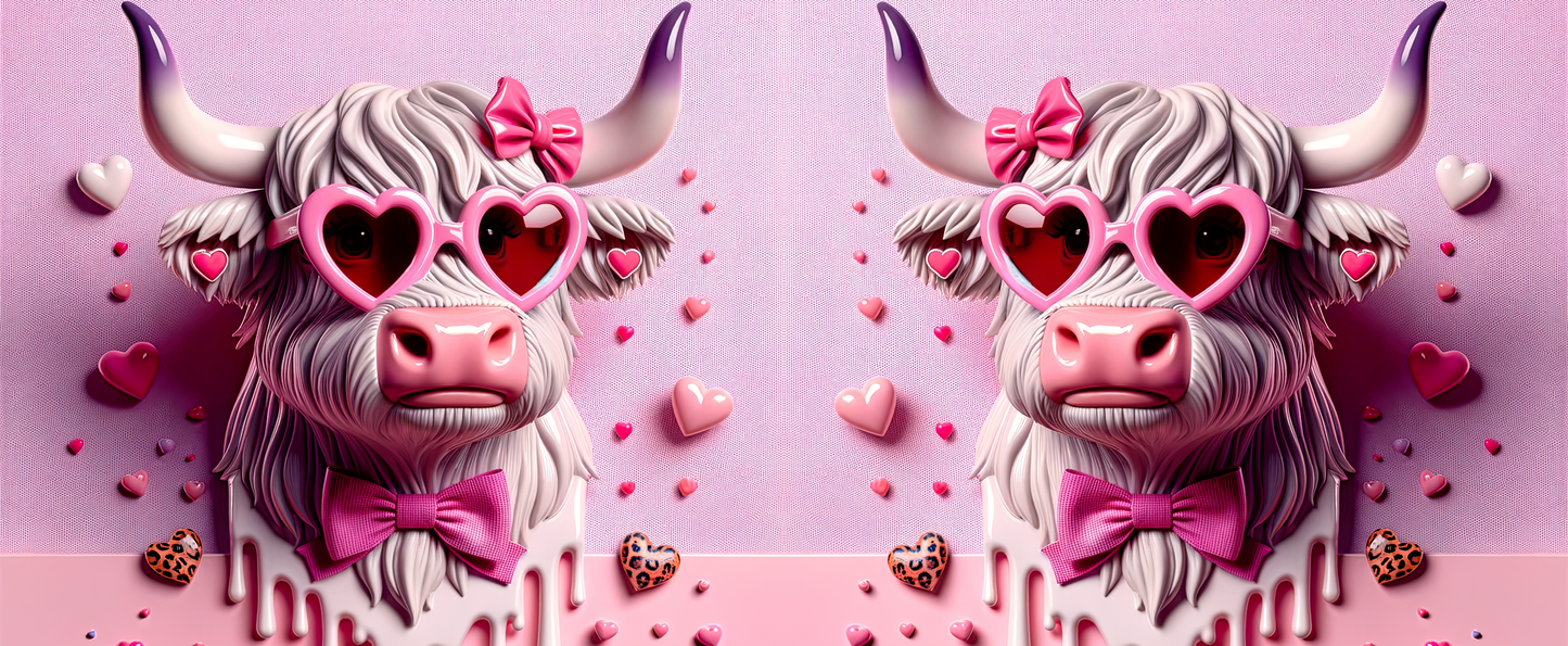 Valentine 3D Highland cow mug