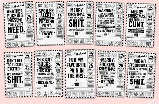 Sweary Adult Only christmas labels