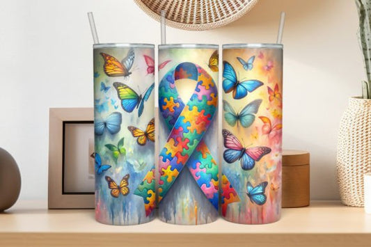 Autism Butterfly 20oz Tumbler