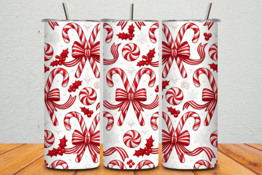 Christmas Candy canes 20oz tumbler