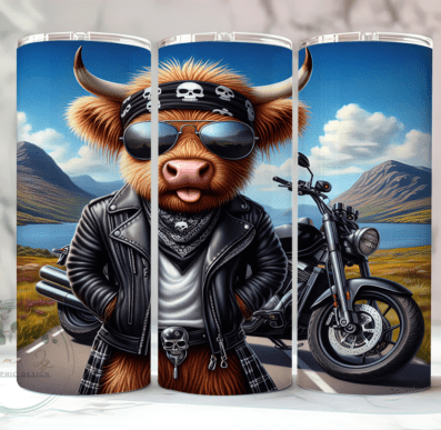 Biker (highland cow) 20oz tumbler