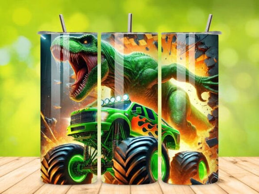 Dinosaur and Monster Truck 12oz (350ml) Tumbler
