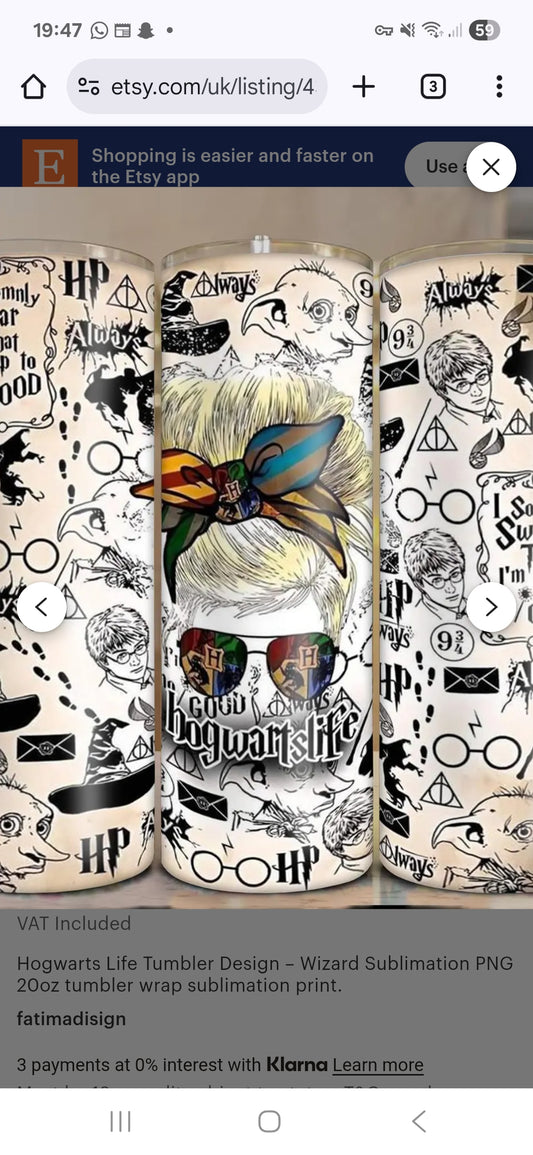 Hogwarts life 20oz tumbler