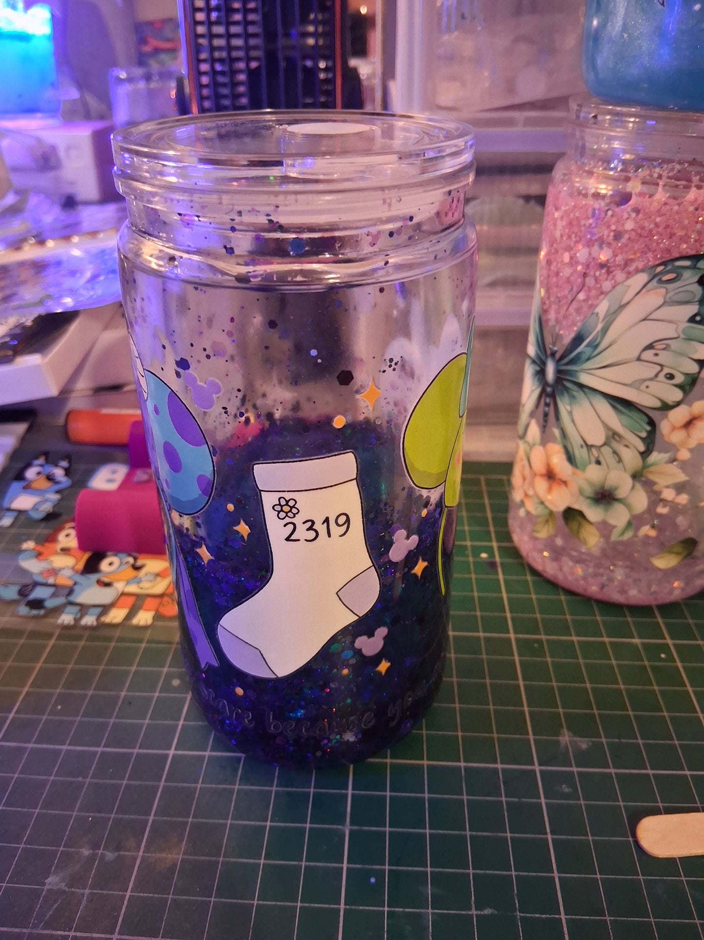 Monsters lava drip snowglobe tumbler