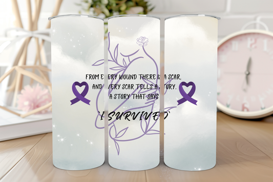 'I survived' 20oz tumbler